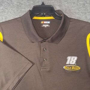 Kurt Busch NASCAR Team Collection Embroidered Performance Polo Shirt Brown XXL